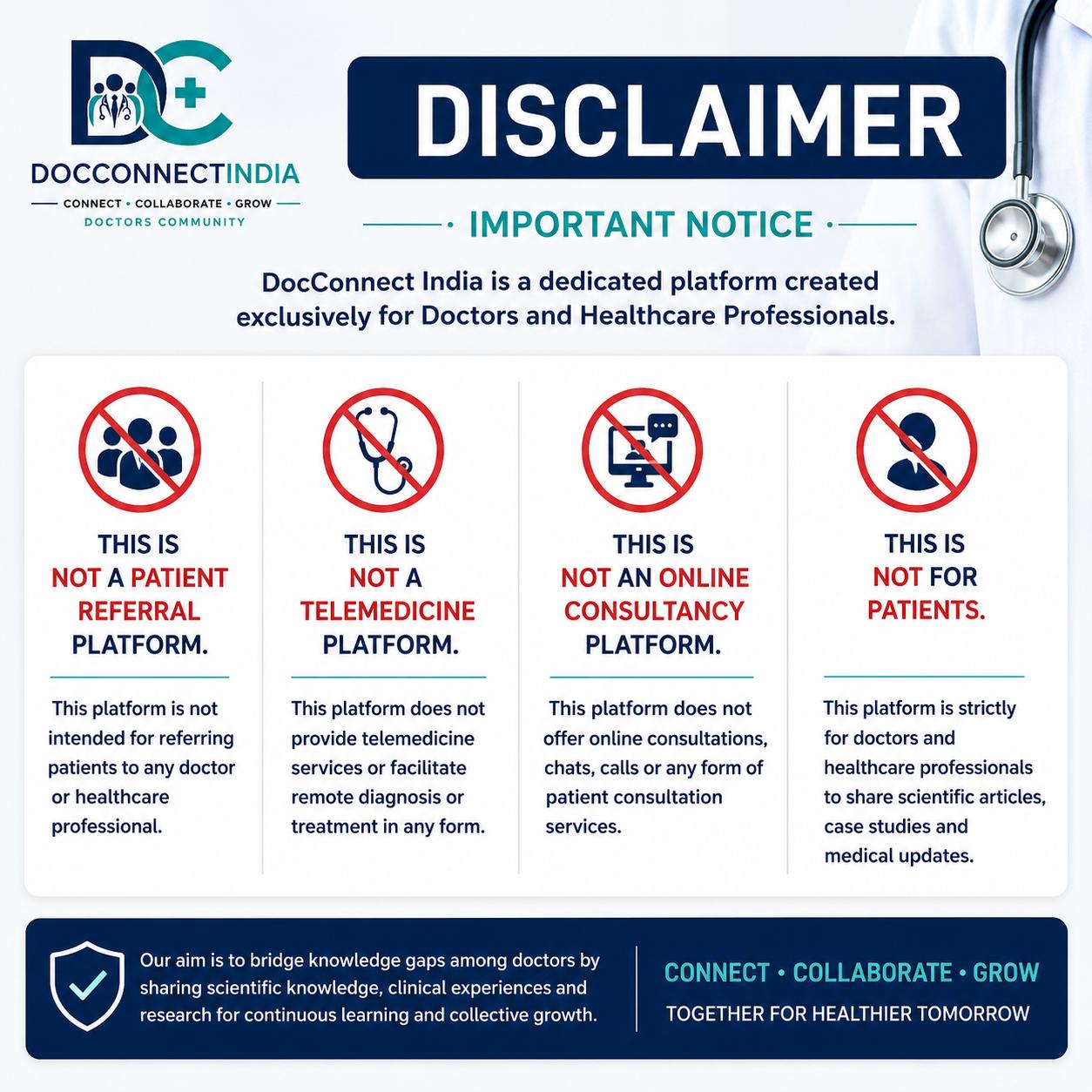 DocConnectIndia Disclaimer